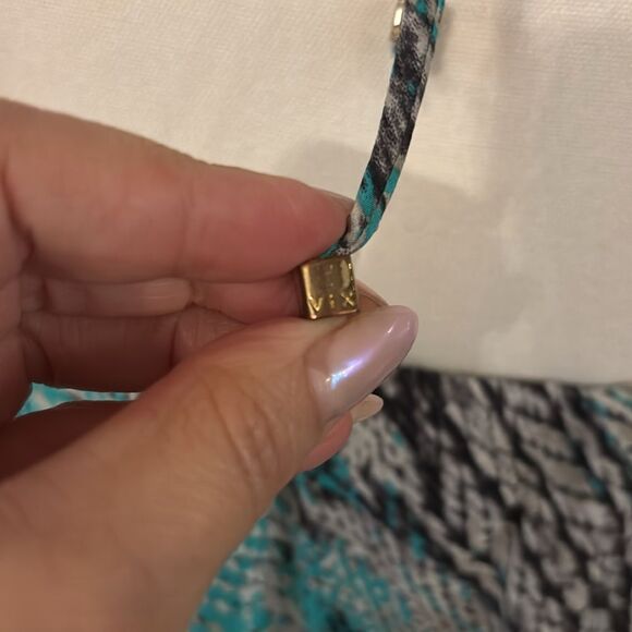 VIX Paula Hermanny 100% silk Stylish  teal Snake Print Jumpsuit, XS - Picture 7 of 9